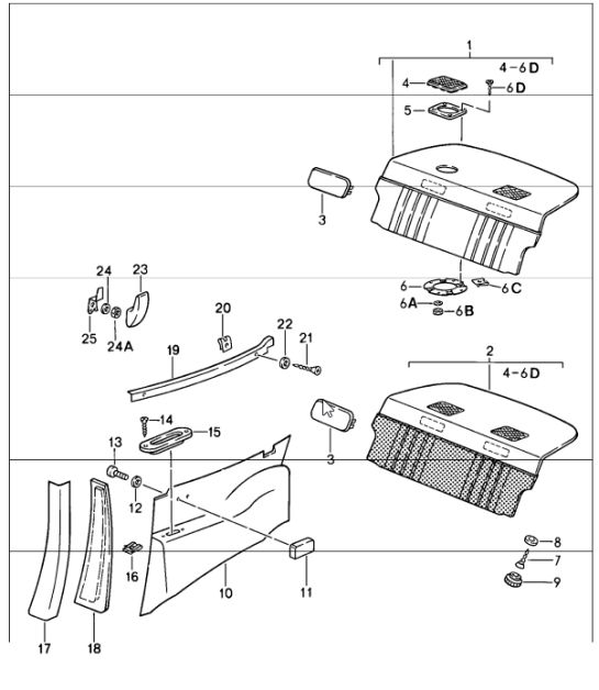 interior equipment rear 911 1987-89 COUPE / TARGA