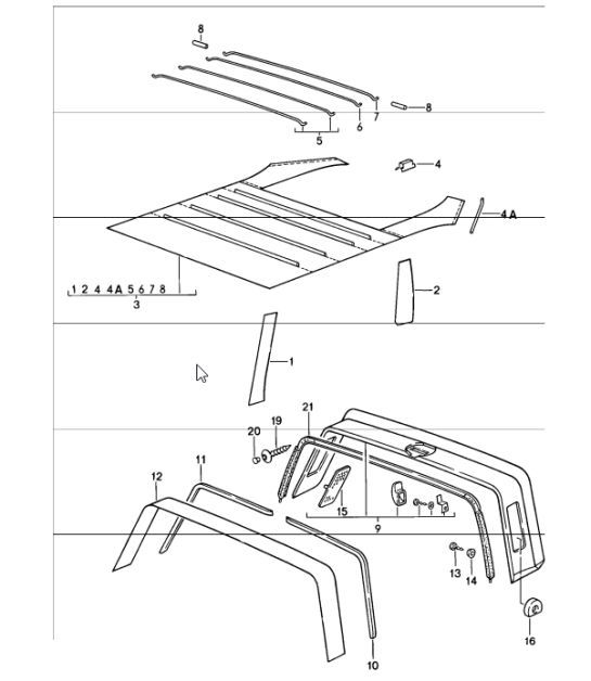 Diagram 807-06 Porsche Caimán T 718 2.0L Manual (300 CV) Carrocería
