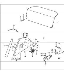 interior equipment rear 911 1987-89 CABRIO / SPEEDSTER