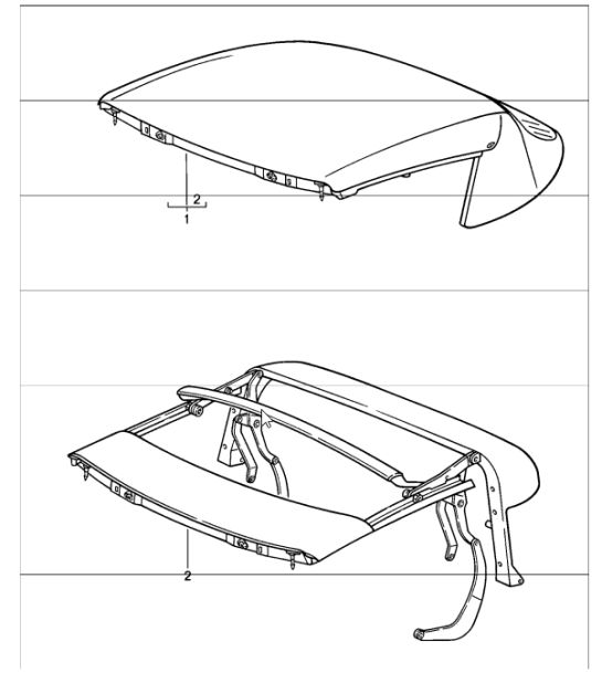 convertible top, convertible top frame electrically adjustable 911 CABRIO M439 1987-89