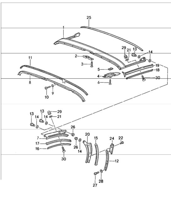 emergency folding top seal, roof frame 911 SPEEDSTER 1989