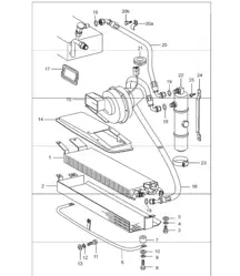 condenser lines accessories and others front 911 1987-89