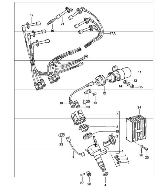 Diagram 901-00 Porsche Boxster 981 2.7L 2012-2016 Elektrische apparatuur
