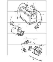 battery, starter, generator 911 1987-89