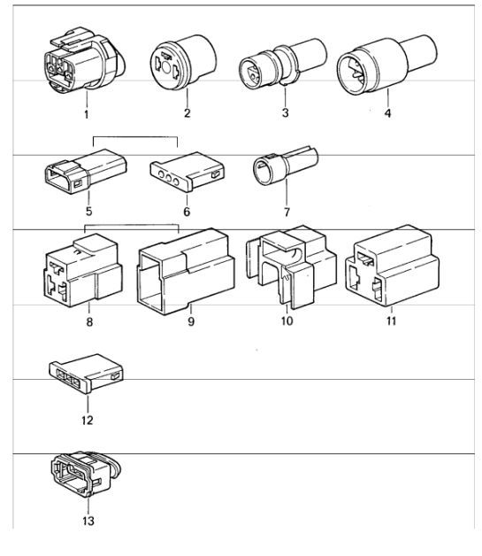 connector housing 3-pole 911 1987-89