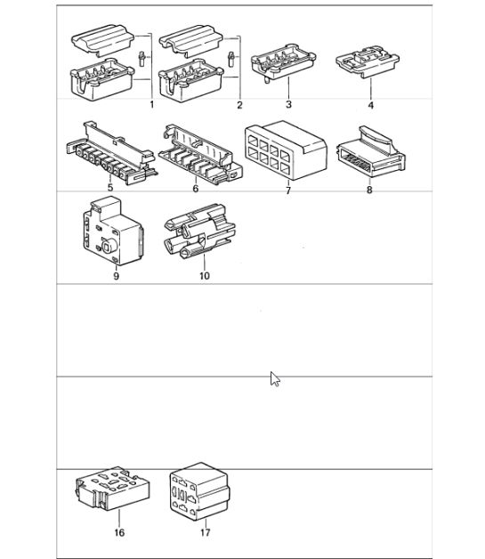 connector housing 8-pole /  9-pole 911 1987-89