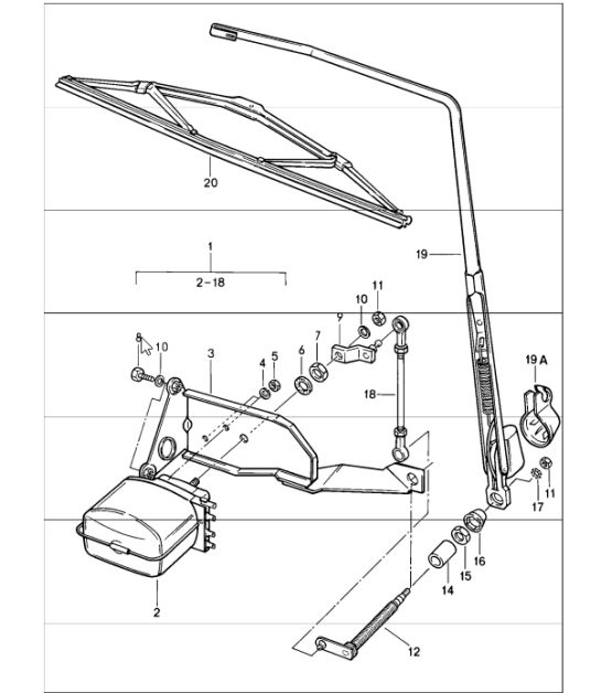 rear window wiper 911 1987-89
