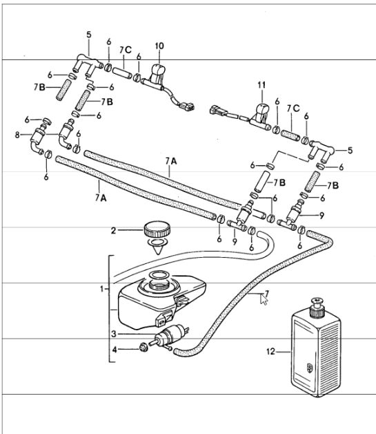 intensive windscreen washer 911 1987-89