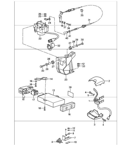 Diagram 907-01 Porsche Macan (95B) MK1 (2014-2018) Electrical equipment