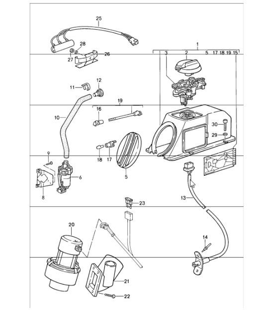 Diagram 908-00 Porsche Macan (95B) MK1 (2014-2018) Electrical equipment