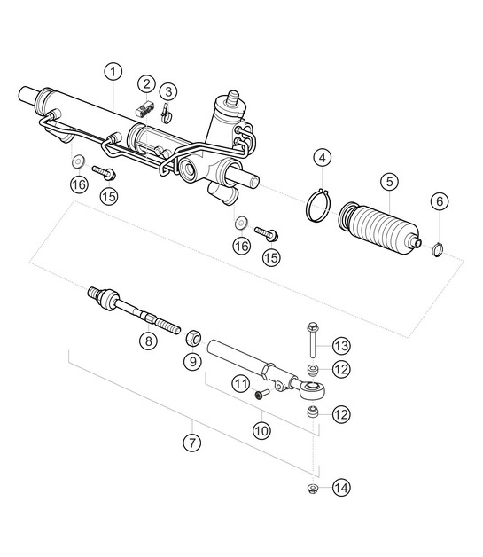 Steering gear 911 (991) GT3 CUP 2016