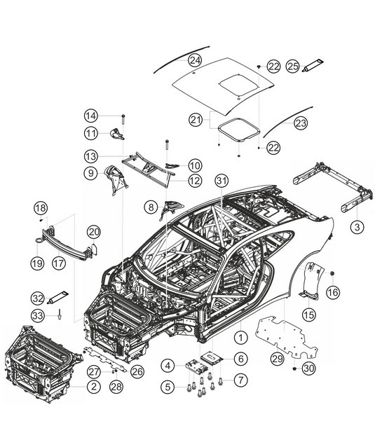 Diagram 8.8-01 Porsche 911 & 912 (1965-1989) Body