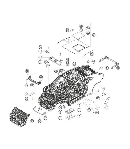 Diagram 8.8-01 Porsche Macan (95B) MK1 (2014-2018) Body