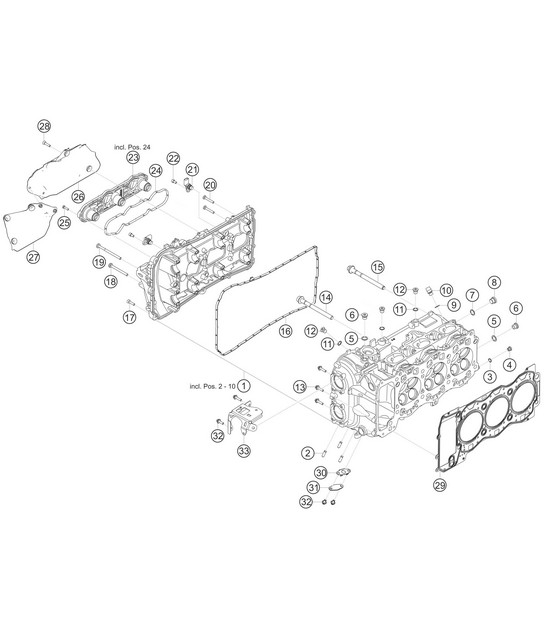 Cylinder head LEFT  911 (992) GT3 Cup 2021