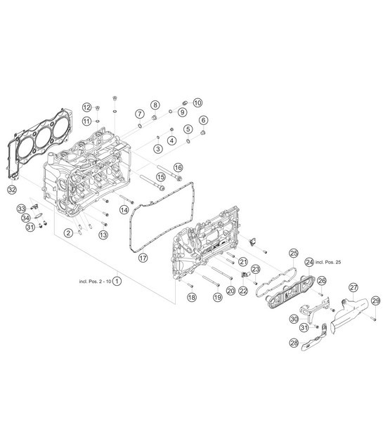 Diagram 1.1-06 Porsche 997 MK1 Carrera 4S 3.8L 2005-08 Engine