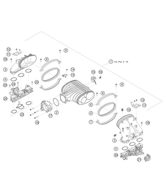 Diagram 1.1-22 Porsche Macan (95B) MK1 (2014-2018) Engine
