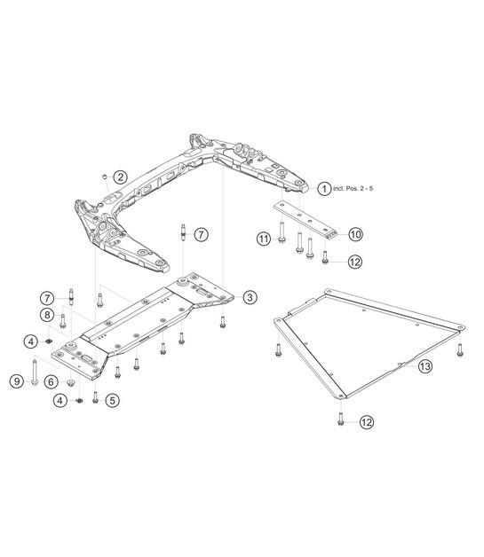 Diagram 4.4-01 Porsche 991 (911) MK1 2012-2016 Front Axle, Steering 