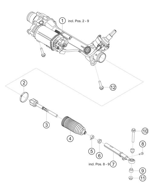 Diagram 4.4-07 Porsche Macan (95B) MK1 (2014-2018) Front Axle, Steering 