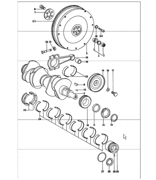 crankshaft 911 TURBO 1975-77