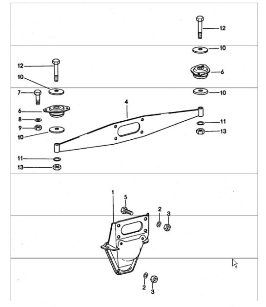 engine suspension 911 TURBO 1975-77