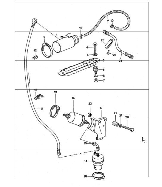 Diagram 201-15 Porsche Macan (95B) MK1 (2014-2018) Fuel System, Exhaust System