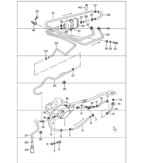 Diagram 201-30 Porsche Boxster 718 (982) 2017>> Fuel System, Exhaust System