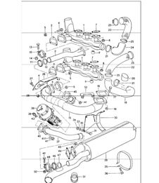 exhaust system 911 TURBO 1975-77