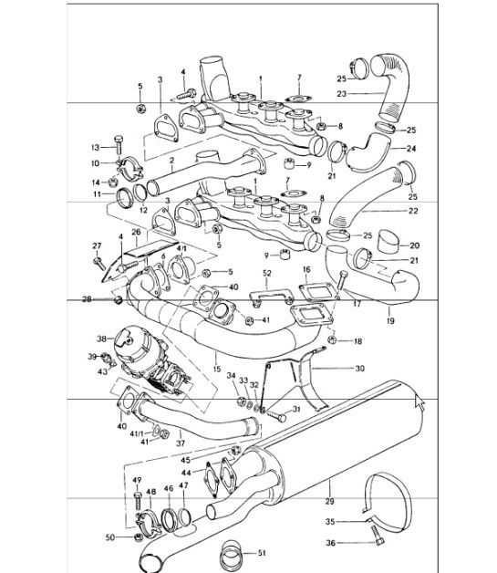 Diagram 202-00 Porsche Boxster 718 (982) 2017>> Fuel System, Exhaust System