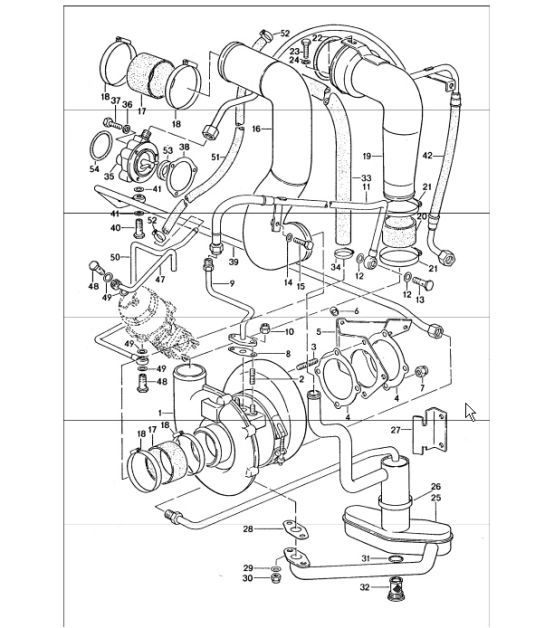 Diagram 202-20 Porsche Boxster 986 2.5L 1997-99 Système de carburant, système d'échappement