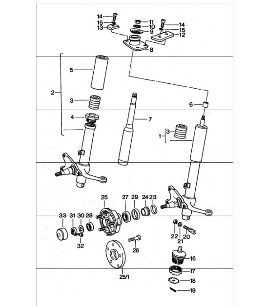 shock absorber strut 911 TURBO 1975-77