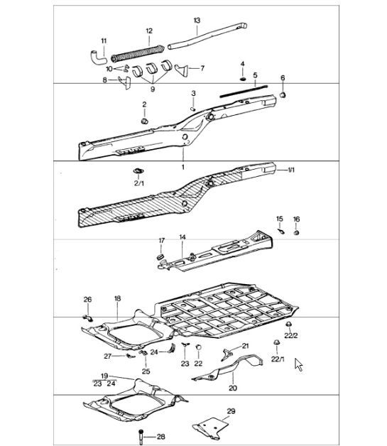 Diagram 801-10 Porsche Boxster 986/987/981 (1997-2016) Body