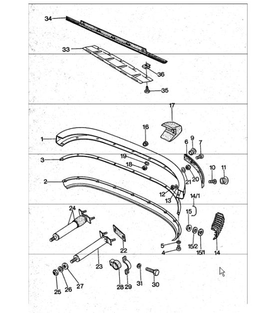 bumper rear 911 TURBO 1975-77