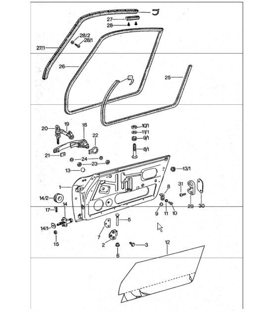 Diagram 804-00 Porsche Cayman 987C/981C (2005-2016) Carrosserie