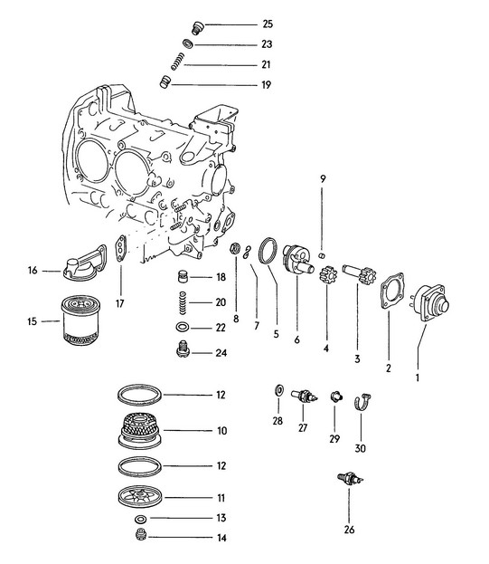 Engine lubrication / Oil pump / Oil filter / Oil strainer   914 1970-76