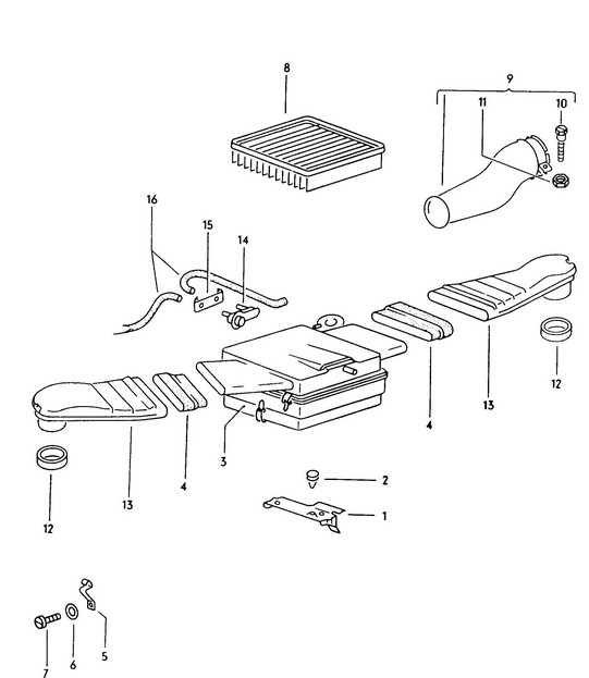 Air cleaner  914-1,8V  1970-76