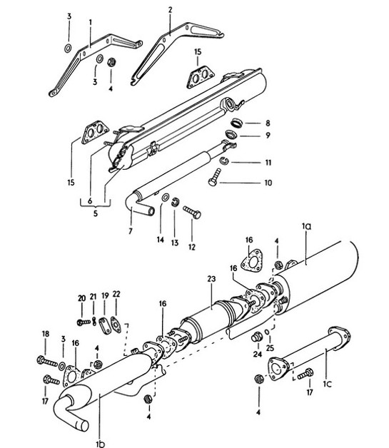 Diagram 202-005 Porsche Macan (95B) MK1 (2014-2018) Fuel System, Exhaust System