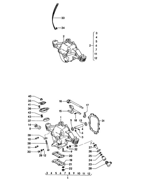Transmission cover / Transmission suspension 914  1970-76