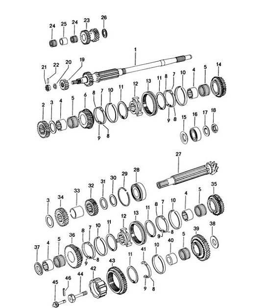 Diagram 303-005 Porsche 997 (911) MK1 2005-2008 Transmission