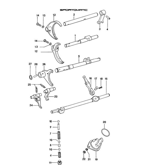 Diagram 310-000 Porsche 356 (1950-1965) Transmission