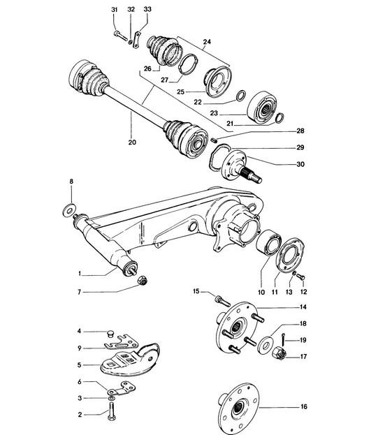 Rear axle  914 1970-76