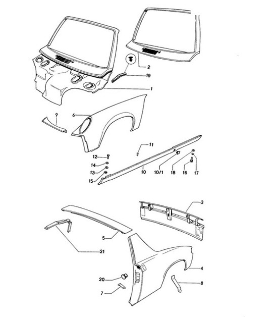Diagram 801-020 Porsche 991 (911) MK2 2016-2019 Body