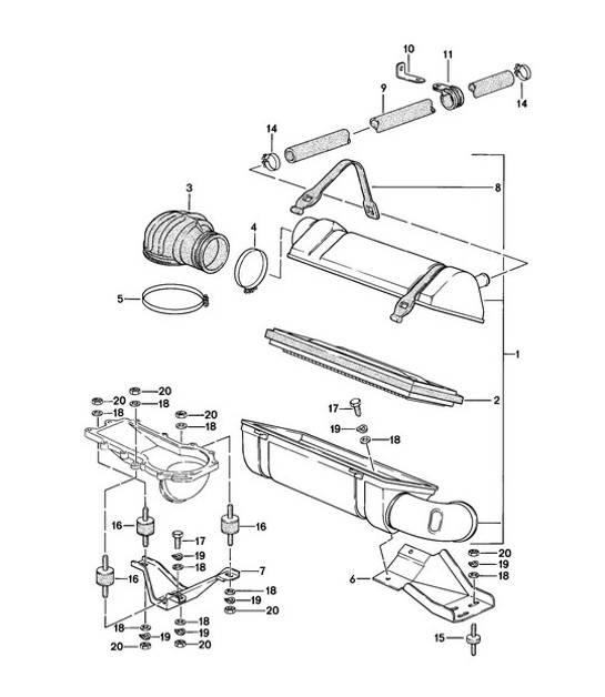Diagram 106-005 Porsche 997 (911) MK1 2005-2008 Engine
