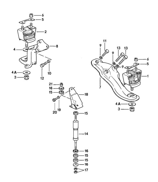 Engine suspension 924 1976-79