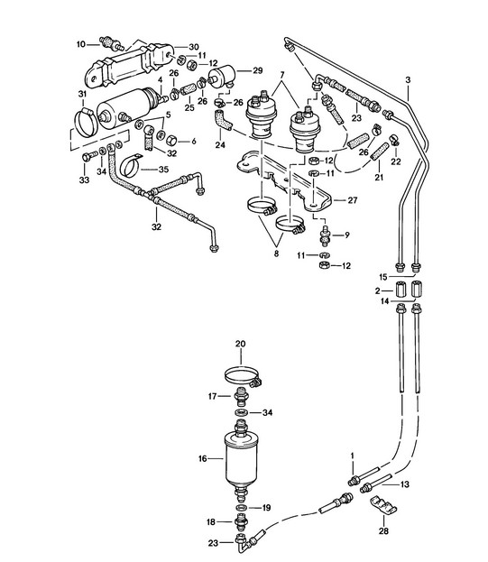 Fuel system - (F 92461 04800>>, F >>92481 99999) - 924 1976-79