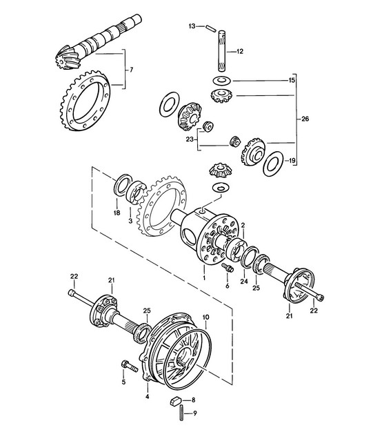Differential / 4-speed 924 1976-79