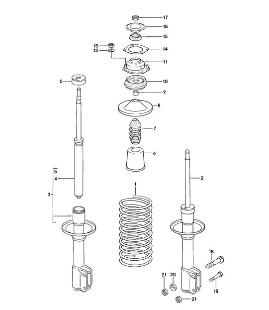 Suspension / Shock absorber - Front - 924 1976-79