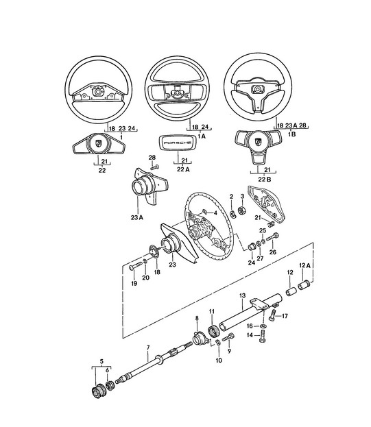 Steering wheel / Steering column 924 1976-79