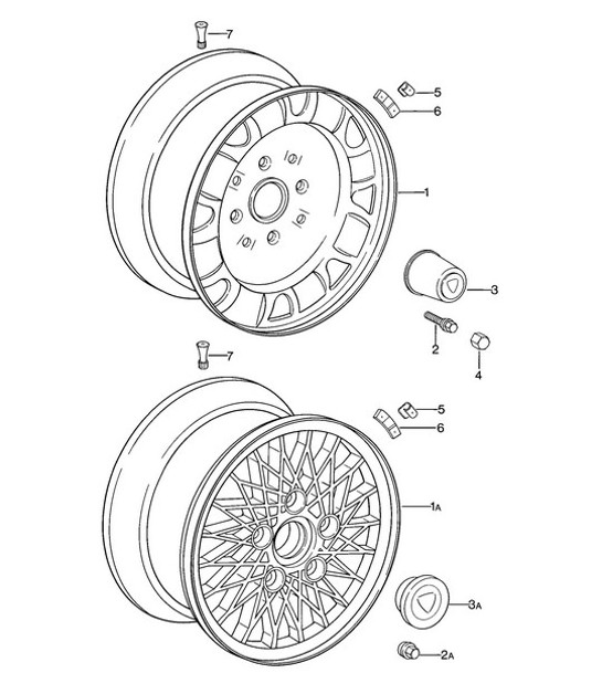 Diagram 601-000 Porsche Macan (95B) MK1 (2014-2018) Wheels, Brakes