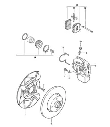 Disc brake / Front axle 924 1976-79