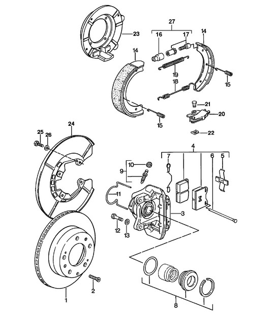Disc brake / Rear axle 924 Turbo 1976-79
